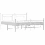 Estructura cama metal con cabecero y pie cama blanco 183x213 cm de , Camas y somieres - Ref: Foro24-374411, Precio: 122,97 €,...