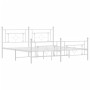 Estructura cama metal con cabecero y pie cama blanco 183x213 cm de , Camas y somieres - Ref: Foro24-374411, Precio: 124,64 €,...