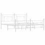 Estructura cama metal con cabecero y pie cama blanco 183x213 cm de , Camas y somieres - Ref: Foro24-374411, Precio: 122,97 €,...