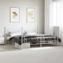 Bettgestell aus Metall mit Kopfteil und weißem Fußteil 200x200 cm von , Betten und Lattenroste - Ref: Foro24-374413, Preis: 1...