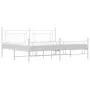 Estructura cama metal con cabecero y estribo blanco 200x200 cm de , Camas y somieres - Ref: Foro24-374413, Precio: 136,67 €, ...