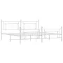 Estructura cama metal con cabecero y estribo blanco 200x200 cm de , Camas y somieres - Ref: Foro24-374413, Precio: 136,67 €, ...