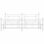 Bettgestell aus Metall mit Kopfteil und weißem Fußteil 200x200 cm von , Betten und Lattenroste - Ref: Foro24-374413, Preis: 1...
