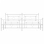 Bettgestell aus Metall mit Kopfteil und weißem Fußteil 200x200 cm von , Betten und Lattenroste - Ref: Foro24-374413, Preis: 1...
