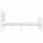 Estructura cama metal con cabecero y estribo blanco 200x200 cm de , Camas y somieres - Ref: Foro24-374413, Precio: 136,67 €, ...