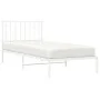 Bettgestell aus Metall mit weißem Kopfteil 90x200 cm von , Betten und Lattenroste - Ref: Foro24-374479, Preis: 59,70 €, Rabat...