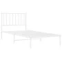 Bettgestell aus Metall mit weißem Kopfteil 90x200 cm von , Betten und Lattenroste - Ref: Foro24-374479, Preis: 59,70 €, Rabat...