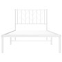 Estructura de cama de metal con cabecero blanco 90x200 cm de , Camas y somieres - Ref: Foro24-374479, Precio: 62,18 €, Descue...