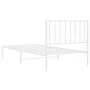 Bettgestell aus Metall mit weißem Kopfteil 90x200 cm von , Betten und Lattenroste - Ref: Foro24-374479, Preis: 59,70 €, Rabat...