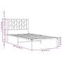 Bettgestell aus Metall mit weißem Kopfteil 90x200 cm von , Betten und Lattenroste - Ref: Foro24-374479, Preis: 59,70 €, Rabat...