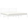 Bettgestell aus weißem Metall mit Kopfteil 200x200 cm von , Betten und Lattenroste - Ref: Foro24-374493, Preis: 117,44 €, Rab...
