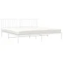 Estructura de cama con cabecero metal blanca 200x200 cm de , Camas y somieres - Ref: Foro24-374493, Precio: 115,66 €, Descuen...