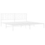 Bettgestell aus weißem Metall mit Kopfteil 200x200 cm von , Betten und Lattenroste - Ref: Foro24-374493, Preis: 117,44 €, Rab...