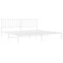 Estructura de cama con cabecero metal blanca 200x200 cm de , Camas y somieres - Ref: Foro24-374493, Precio: 115,66 €, Descuen...