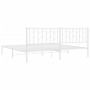 Bettgestell aus weißem Metall mit Kopfteil 200x200 cm von , Betten und Lattenroste - Ref: Foro24-374493, Preis: 117,44 €, Rab...