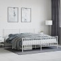 Metal bed frame with headboard and footboard white 183x213 cm by , Beds and slatted bases - Ref: Foro24-374509, Price: 117,21...