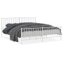 Metal bed frame with headboard and footboard white 183x213 cm by , Beds and slatted bases - Ref: Foro24-374509, Price: 117,21...