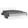 Metal bed frame with headboard and footboard white 183x213 cm by , Beds and slatted bases - Ref: Foro24-374509, Price: 115,59...