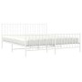 Metal bed frame with headboard and footboard white 183x213 cm by , Beds and slatted bases - Ref: Foro24-374509, Price: 117,21...