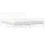 Metal bed frame with headboard and footboard white 183x213 cm by , Beds and slatted bases - Ref: Foro24-374509, Price: 115,59...