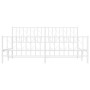 Metal bed frame with headboard and footboard white 183x213 cm by , Beds and slatted bases - Ref: Foro24-374509, Price: 117,21...