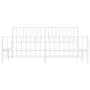 Metal bed frame with headboard and footboard white 183x213 cm by , Beds and slatted bases - Ref: Foro24-374509, Price: 115,59...