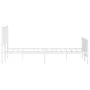 Metal bed frame with headboard and footboard white 183x213 cm by , Beds and slatted bases - Ref: Foro24-374509, Price: 115,59...