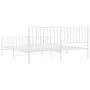 Metal bed frame with headboard and footboard white 183x213 cm by , Beds and slatted bases - Ref: Foro24-374509, Price: 117,21...
