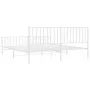 Metal bed frame with headboard and footboard white 183x213 cm by , Beds and slatted bases - Ref: Foro24-374509, Price: 115,59...