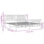 Metal bed frame with headboard and footboard white 183x213 cm by , Beds and slatted bases - Ref: Foro24-374509, Price: 117,21...