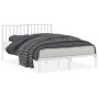 Bettgestell aus weißem Metall mit Kopfteil 140x200 cm von , Betten und Lattenroste - Ref: Foro24-374487, Preis: 117,08 €, Rab...