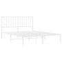 Bettgestell aus weißem Metall mit Kopfteil 140x200 cm von , Betten und Lattenroste - Ref: Foro24-374487, Preis: 117,08 €, Rab...