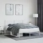 Estructura de cama de metal con cabecero blanca 135x190 cm de , Camas y somieres - Ref: Foro24-374485, Precio: 103,47 €, Desc...