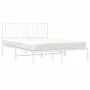 Estructura de cama de metal con cabecero blanca 135x190 cm de , Camas y somieres - Ref: Foro24-374485, Precio: 103,47 €, Desc...