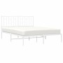 Metallbettgestell mit weißem Kopfteil 135x190 cm von , Betten und Lattenroste - Ref: Foro24-374485, Preis: 105,11 €, Rabatt: %