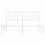 Estructura de cama de metal con cabecero blanca 135x190 cm de , Camas y somieres - Ref: Foro24-374485, Precio: 103,47 €, Desc...