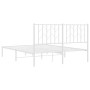 Metallbettgestell mit weißem Kopfteil 135x190 cm von , Betten und Lattenroste - Ref: Foro24-374485, Preis: 105,11 €, Rabatt: %