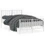 Bettgestell aus Metall mit Kopfteil und weißem Fußteil 120x200 cm von , Betten und Lattenroste - Ref: Foro24-374502, Preis: 1...