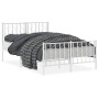 Metal bed frame with headboard and white footboard 120x200 cm by , Beds and slatted bases - Ref: Foro24-374502, Price: 103,94...