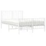 Bettgestell aus Metall mit Kopfteil und weißem Fußteil 120x200 cm von , Betten und Lattenroste - Ref: Foro24-374502, Preis: 1...
