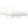 Metal bed frame with headboard and white footboard 120x200 cm by , Beds and slatted bases - Ref: Foro24-374502, Price: 103,94...