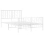 Metal bed frame with headboard and white footboard 120x200 cm by , Beds and slatted bases - Ref: Foro24-374502, Price: 103,94...