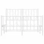 Bettgestell aus Metall mit Kopfteil und weißem Fußteil 120x200 cm von , Betten und Lattenroste - Ref: Foro24-374502, Preis: 1...