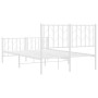 Metal bed frame with headboard and white footboard 120x200 cm by , Beds and slatted bases - Ref: Foro24-374502, Price: 103,94...