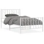 Bettgestell aus weißem Metall mit Kopf- und Fußteil 100x190 cm von , Betten und Lattenroste - Ref: Foro24-374498, Preis: 70,3...