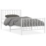 Bettgestell aus weißem Metall mit Kopf- und Fußteil 100x190 cm von , Betten und Lattenroste - Ref: Foro24-374498, Preis: 71,3...