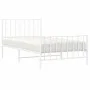 Bettgestell aus weißem Metall mit Kopf- und Fußteil 100x190 cm von , Betten und Lattenroste - Ref: Foro24-374498, Preis: 70,3...