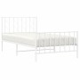 Bettgestell aus weißem Metall mit Kopf- und Fußteil 100x190 cm von , Betten und Lattenroste - Ref: Foro24-374498, Preis: 71,3...