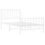 Estructura cama metal cabecero y estribo blanca 100x190 cm de , Camas y somieres - Ref: Foro24-374498, Precio: 70,37 €, Descu...