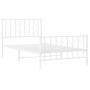 White metal bed frame with headboard and footboard 100x190 cm by , Beds and slatted bases - Ref: Foro24-374498, Price: 71,33 ...